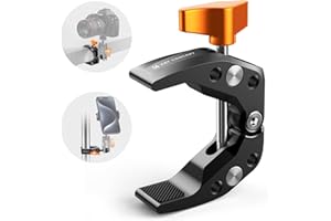 K&F CONCEPT MS15 Multifunctional Super Clamp with 1/4" Thread, Tripod Clamp Mount for Camera, Phone, LCD/DV Monitor, Fill lights, Crab-Shaped Clamp