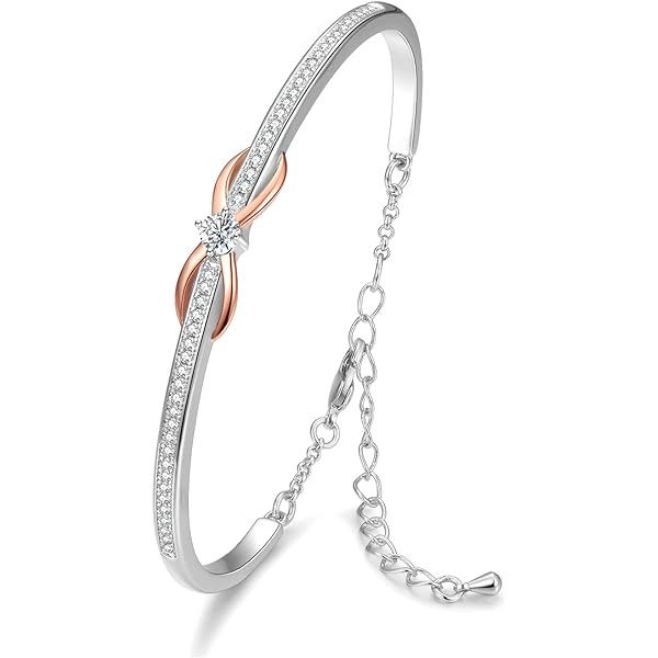 Collana Ciondolo Cuore Infinity Con Pietra Portafortuna – Argento 925 Placcato Oro Bianco 18K E Zirconia 5A