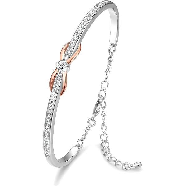 Collana Ciondolo Cuore Infinity Con Pietra Portafortuna – Argento 925 Placcato Oro Bianco 18K E Zirconia 5A