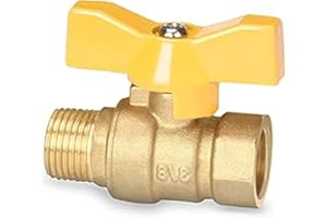 NOOSVERL 3/8 cala zawór kulowy mosiądz z uchwytem skrzydłowym - gwint zewnętrzny/gwint wewnętrzny pełny przepływ PN16