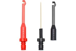 INSHAREPLUS Electronic Wire Piercing Probe Clip for Automotive Diagnostic Tester Tool, Puncture Wire Back Probe Pins Insulation for Car Circuit Detection Black&Red, 2 Pack