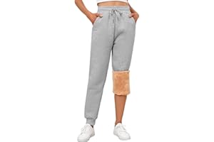 Yuson Girl Pantalones Chandal Mujer con Forro Polar Sherpa Pantalon Termico Mujer Invierno Pantalon Deporte Largo Casuales Pantalones Jogging con 2 Bolsillos y Cordón Ajustable