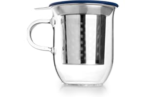 IBILI - Tasse à thé avec filtre et couvercle, Borosilicate 350 ml