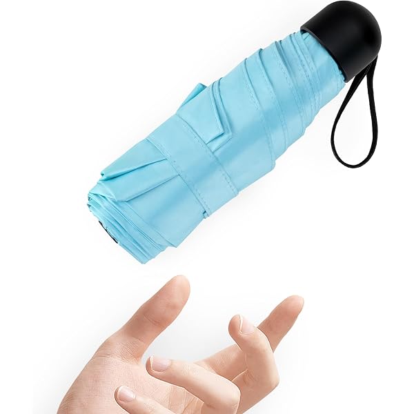 Mini Parapluie/ombrelle Pliant - 16 Cm, Anti-UV UPF 50+, Coupe-vent, Avec étui (plusieurs Couleurs)