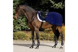 BOW & ARROW EQUESTRIAN Bow & Arrow Exercise Sheet - Plain Smart Fleece Lining Equestrian Rug with Tail Flap - Pony Lightweight Warm Comfortable Outdoor Winter Riding Blanket