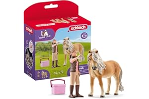 Schleich 41431 Palefrenière avec Jument Islandaise, dès 5 Ans, Horse Club - Coffret, 5 pièces