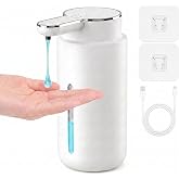 400ml Dispenser Sapone Automatico, 4 Velocità Automatic Soap Dispenser | Dispenser Sapone Bagno Automatico, USB Ricaricabile,