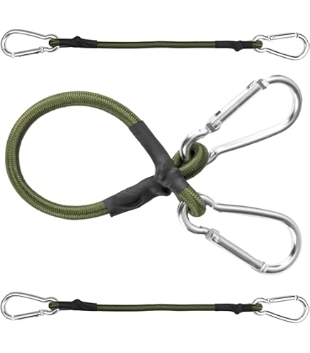Juego De 4 Cuerdas Elásticas Con Mosquetón LHOEST - Longitudes 30 Y 60 Cm, Látex Resistente, Para Bicicleta, Equipaje, Camping