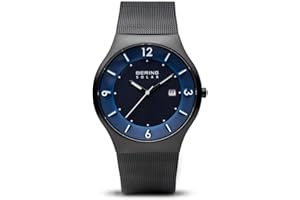 BERING Men's Solar Watch, 40 mm Stainless-Steel Case and Dial, Milanese Strap, Sapphire Crystal, 5 ATM, 14440