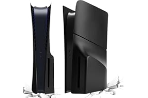 ZJRUI Für PS5 Slim Platten, Hart Stoßfest für PS5 Slim Faceplates, ABS Kratzfeste für PS5 Slim Plates Abdeckung Ersatzplatte Seitenplatten Platte for PS5 Slim Konsole Disc Edition - Schwarz