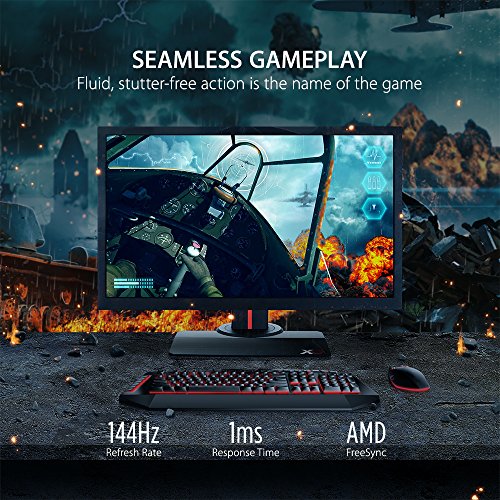 ViewSonic XG2402 24-inch Full HD Gaming Monitor with AMD FreeSync (144Hz 1ms 1080p HDMI DisplayPort Speakers) - Black