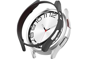 ZoRoll Etui kompatybilne z Samsung Galaxy Watch 6 Classic 47 mm, twardość z poliwęglanu, odporne na zarysowania, etui ochronne do Samsung Galaxy Watch 6 Classic 47 mm, czarne