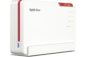 AVM FRITZ!Box 5690 Pro International - Router, WiFi 7, TriBanda con hasta 18,5 Gbps, Mesh, WAN 2,5Gb, 4 x LAN Gigabit, 1 x USB 3.1, Base DECT, Servidor Multimedia, Interfaz en Español