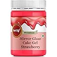 RED CLIFF Strawberry flavour Mirror Glaze Gel for cake decoration | High-Gloss Finish For stunning and professional-Looking cakes | Strawberry Glaze | 350g |