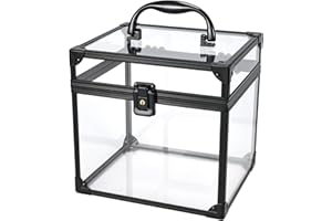 TAYQWIHEVA Maletín de Maquillaje Caja de Maquillaje Transparente Organizador Maquillaje Makeup Case portátil Acrílico con Cerradura Maletin Manicura Estuche Maquillaje