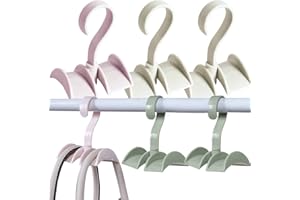 WideSmart 6 Pieces Rotating Handbag Hanger Rack,Rotatable Wardrobe Hanger Hook Tie Belt Hanger Hook Rotating Bag Storage Rack Plastic Rotatable Bag Hanger for Bag Backpack Strap Tie Scarf