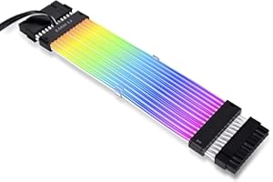 LIAN LI Lian-Li Strimer Plus V2 24-pinowy kabel płyty głównej RGB, (PW24-PV2 BLACK), Czarny