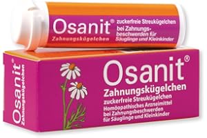 Osanit Zahnungskügelchen zuckerfrei: Sanfte Schmerzlinderung & Beruhigung bei Zahnungsbeschwerden, Globuli mit homöopathischen Inhaltsstoffen, für Babys und Kleinkinder