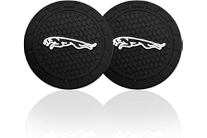 BerFosa Car Cup Holder Coaster for Jaguar Accessories Recessed Silicone Non-Slip Drink Coaster 2.76 Inch 2 Pieces