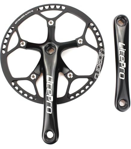 Pédalier Vélo Pliable 50T - Longueur 170 Mm - Alliage Alu - Compatible Trou Carré - Pour VTT, Route, Fixie