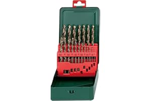 Metabo 627157000 Wiertła spiralne HSS-Co, 0 V, zielone, zestaw 19 sztuk