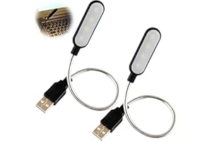 Asheyya 2 Pcs USB Light for Laptop, Warm White Reading Led Keyboard Light (Black)