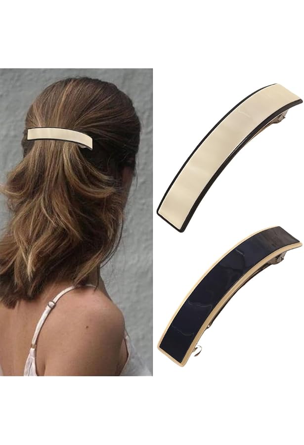 Barrettes Françaises Pour Femmes – Grande Taille, Antidérapantes, Motif Floral – Pour Cheveux Bouclés, Mariage, Sport