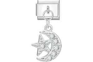 Hoomall Italian Charm Bracelet Anhänger Charms für Armband Fußkettchen Halskette 10x9mm Silber Edelstahl Italian Charms DIY Modul Charm Abnehmbare Schmuck Selber Machen