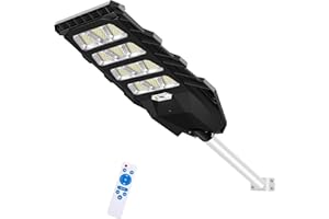 ‎LEDMO ledmo 400W LED Solar Straßenlaterne Outdoor Dusk to Dawn Solar Straßenlaternen mit Lichtsteuerung & Bewegungssensor Solar Straßenlampe Kaltesweiß 6000K Solar Flutlicht Wasserdichtes IP65