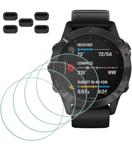 3 Pezzi BROTECT AirGlass Matte Pellicola in vetro opaca per Garmin Fenix 6 Pro