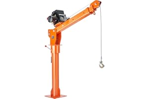 VEVOR Grue de levage électrique pour camionnettes, 998 kg, grue montée sur attelage avec treuil électrique de 2722 kg, en acier, pivotante à 360°, pour levage de marchandise dans construction, usine