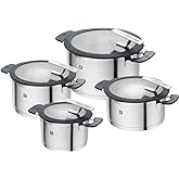 ZWILLING Simplify Cookware Set 4 Pieces, Integrated Strainer, Induction | Pouring Function, Stay-Cool Handles, Stainless Stee