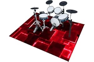 EYKWKB Tapis de Protection pour Batterie électronique, Tapis de Tambour, Antidérapant Tapis Insonorisé, Tapis Batterie, Tapis Professionnel de Jazz Grosse Caisse Claire Anti Vibration 120 x 100 cm
