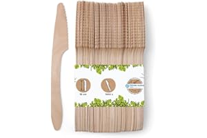 BIOZOYG Legno monouso 1000 pezzi 18cm | Coltello di legno posate monouso bio set da tavola monouso legno posate usa e getta coltello di legno set tavola monouso posate coltello