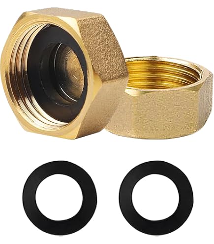 Capuchons De Fermeture Laiton 1/2 Pouce - Lot De 8 Avec Joints Caoutchouc - Pour Radiateur, Machine à Laver, Plomberie - Hexagonal