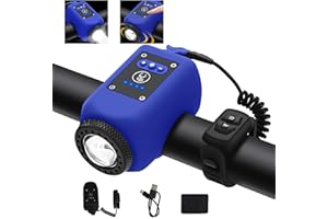 TINGSING Clacson Elettronico Della Bicicletta con Luce, Mini Campanelli Elettrico Bici a 6 Suoni, Faro Ricaricabile USB-C E-Bell, Volume Regolabile/4 Modalità di Illuminazione/Resistente all'acqua,