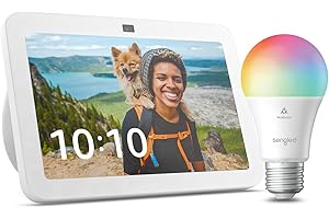 AMAZON Echo Show 8 | 3rd generation (2023 release) | Glacier White + Sengled LED Smart Light Bulb (E27), Works with Alexa - Smart Home Starter Kit
