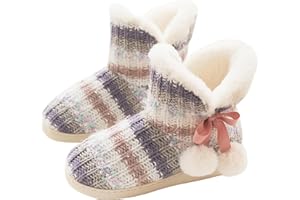 GILKUO Zapatillas de Estar por Casa de Mujer Invierno Cómodas Calentitas Botas Pantuflas