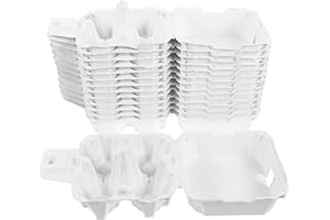 Zerodeko 50Pcs Cartons D'oeufs En Papier Pour Oeufs De Poule Pulpe De Fibre Support De Plateau D'oeufs En Vrac Contient 4 Oeufs Marché De La Ferme Familiale Conteneurs De Stockage D'oeufs