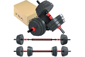 AJUMKER Dumbbells Barbell Set 20KG 30KG, Dumbbells Barbell Set,Adjustable Dumbbells set, Adjustable Lifting Training Set for Men and Women, Body Workout Home Gym Home Heavy Dumbbells