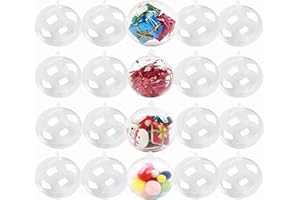 Accfore - Confezione da 20 palline decorative trasparenti in plastica, riempibili, per albero di Natale, matrimoni, feste di Capodanno, decorazioni per la casa, 50 mm