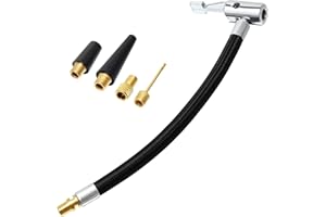 Yoicn LTH 24CM/9.4inch Tube d'extension de gonfleur de Pneu, Tuyau de Pompe à pneus, Car Tire Inflator Pump Extension Hose Adapter Pipe avec adaptateurs de Valve pour Voiture de Moto de vélo