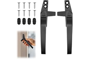 MANTOTO 2 Pcs Window Handle, Universal Double Glazing Window Handles Right/Left UPVC Window Locking Handle Replacement Kit Zinc Alloy Door Security Handle for Home Office Windows and Sliding Doors (Black)