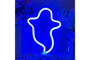 YUEYYNS Insegna al Neon Fantasma,luci al neon a LED alimentazione a batteria o USB Per la Decorazione Della Festa di Natale del Bar Della Sala Giochi Della Camera da Letto