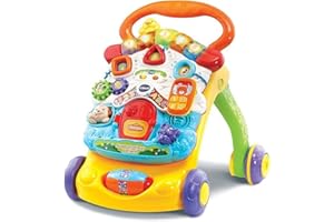 VTech - Super Trotteur Parlant Bébé Pliable Orange, Tableau d'Éveil Détachable, Jouet d'Activité et de Développement, Apprentissage de la Marche, Cadeau Bébé Dès 9 Mois - Contenu en Français