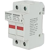 Wengart Solar fuse holder DC 1000V 2 Poles, Fuse Holder 10 x 38 mm gPV up to 32A, Mounting on 35 mm DIN Rail, Special for Sol