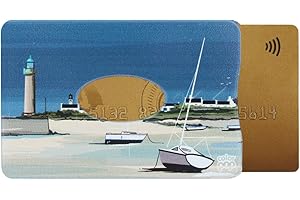 Color Pop Porte-Carte Rigide (1) Anti-RFID Collection Bretagne – Fabrication Française – Collection Bretagne – PVC – Protection Carte crédit - 6 x 9,1 cm (Imprimé Marine)