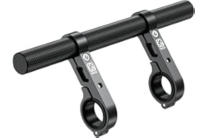 BRCOVAN Carbon Fiber Handlebar Extender Extensions with Alumiunm Alloy Clamp Mounting Base Fit on 0.875'' / 1'' / 1.125'' / 1.26'' Handlebars Cross Bars for Bike Bicycle Motorcycle Scooter