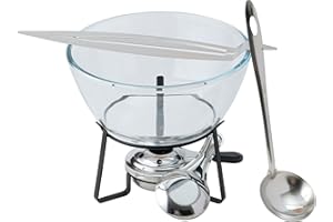 Fox·Bunny Feuerzangenbowle Set, 2,7 L Hitzebeständiges Glas, 1 Zuckerzange, 1 Schöpfkelle, 1 Rechaud, 1 Brenner