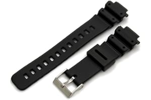 GENERIC Watch Strap Black Resin 16mm Fitting, 25mm Shoulders Casio G-Shock Models…